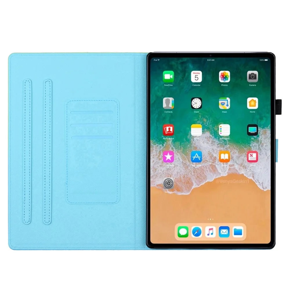 For iPad 10.2 (2021) / (2019) / (2020) Tablet Case Pattern Printed Anti-Drop PU Leather Folio Flip Cover - Owl - 3