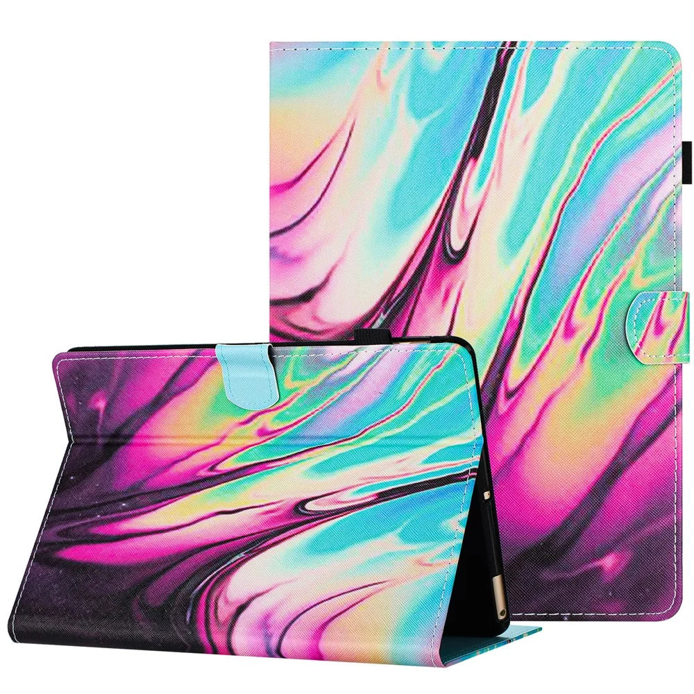 For Amazon Kindle Paperwhite (2021) Case PU Leather Pattern Viewing Stand Tablet Cover - Rose Blue Marble - 1