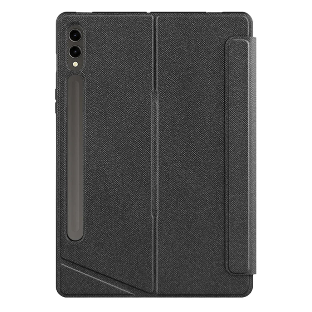 For Samsung Galaxy Tab S7+ Leather Case + Bluetooth-compatible Keyboard with Backlight Trackpad - 7