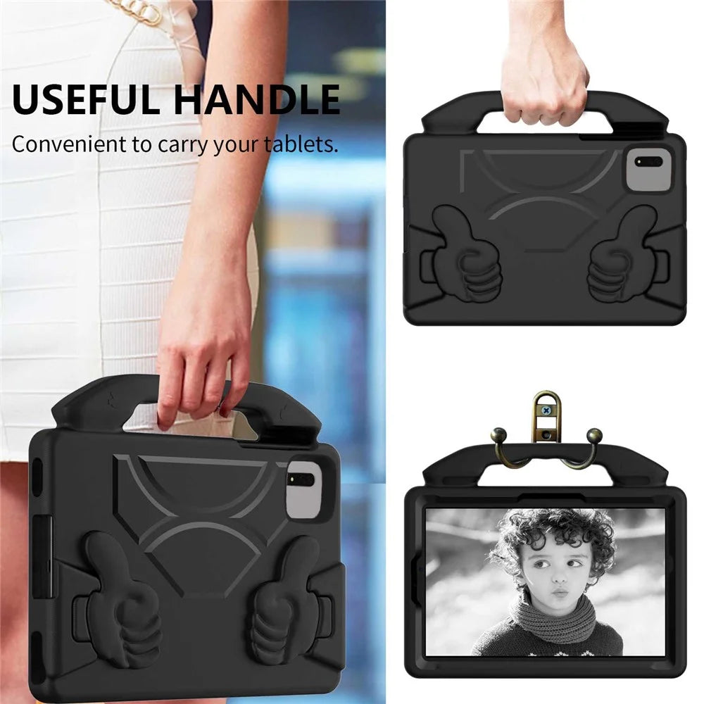 For Samsung Galaxy Tab S11 / Xiaomi Redmi Pad SE  / Pad 2 11 / Pad 5 / Lenovo Tab M11 / Xiaoxin Pad 11 2024 EVA Case Thumb Bracket Kickstand Tablet Cover - Black - 3