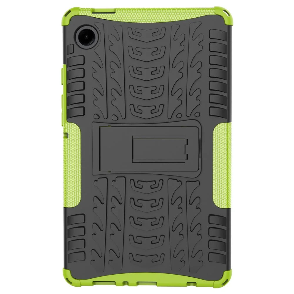 For Samsung Galaxy Tab A11 / A9 Kickstand Cover Tire Texture Anti-slip Tablet Case - Green - 6
