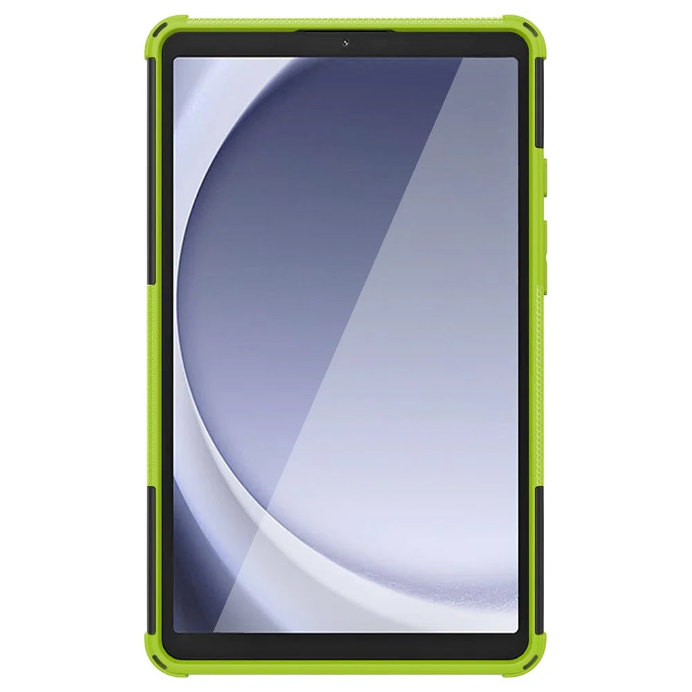 For Samsung Galaxy Tab A11 / A9 Kickstand Cover Tire Texture Anti-slip Tablet Case - Green - 7