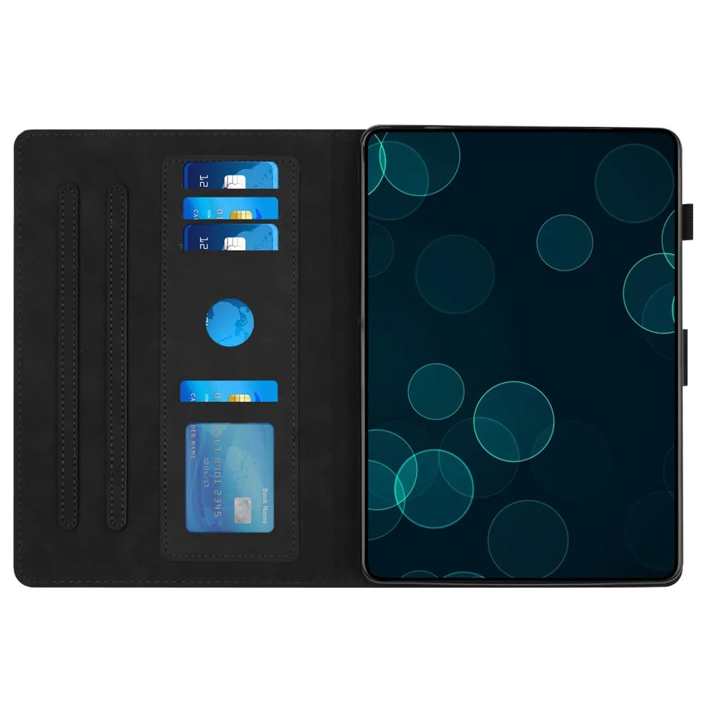 For iPad Mini  /  Mini 2  /  mini 3  /  mini 4  /  mini (2019) 7.9 inch Leather Case Stand Diamond Texture Tablet Cover - Black - 2