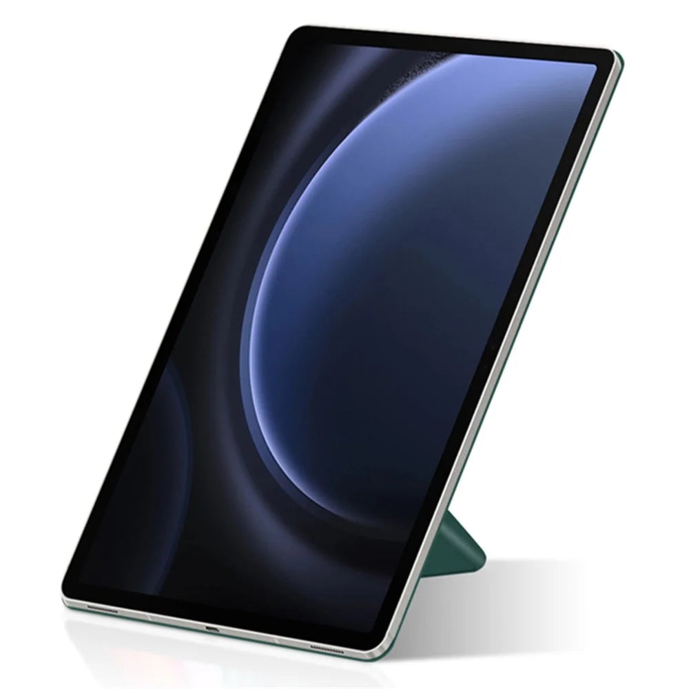 For Samsung Galaxy Tab S10 FE / S9 FE / S9 Case Magnetic V-Fold Stand Tablet Cover with Auto Sleep  /  Wake - Green - 6