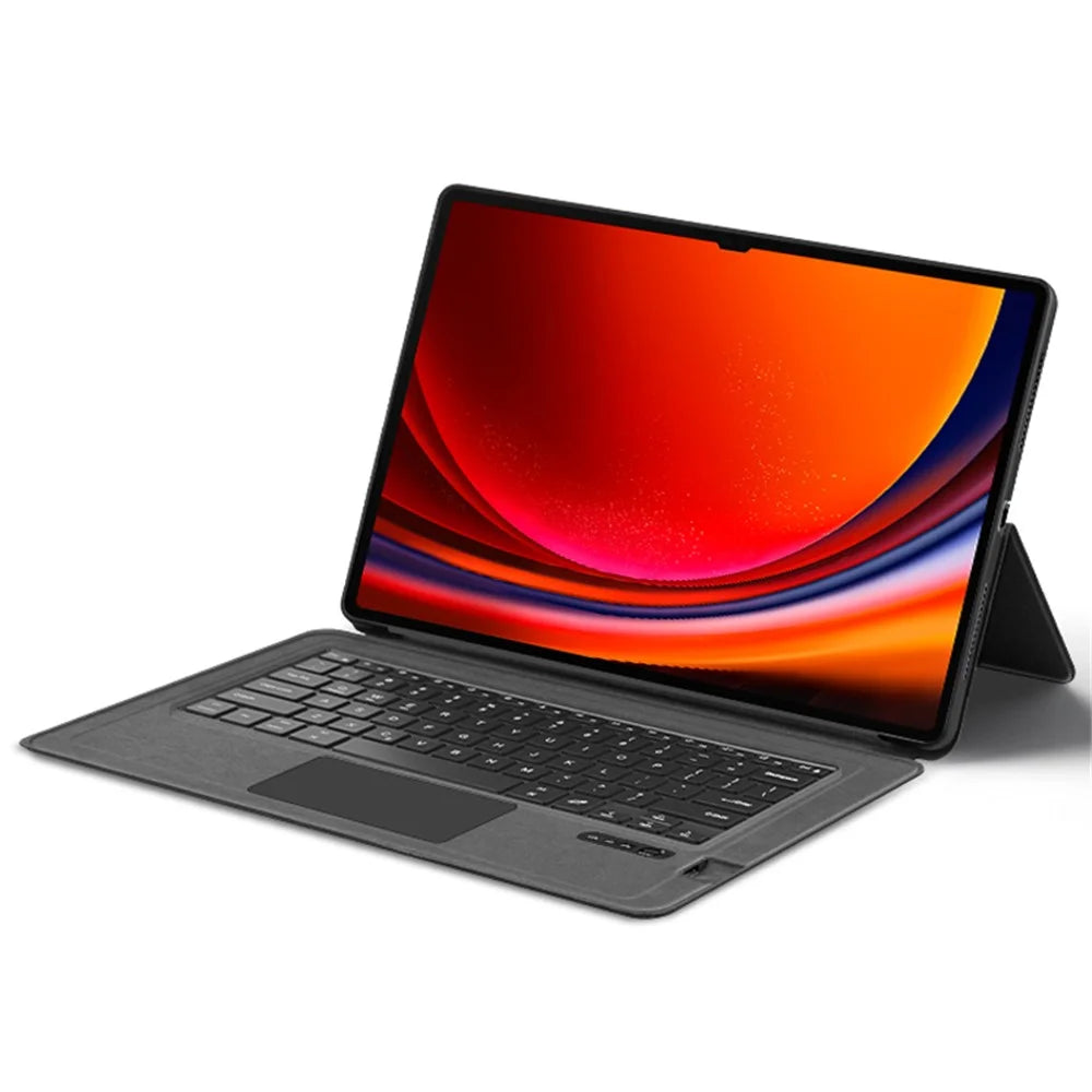 For Samsung Galaxy Tab S10 Ultra / S9 Ultra / S8 Ultra Leather Case + Touchpad Bluetooth-Compatible Keyboard (without Backlit) - 3