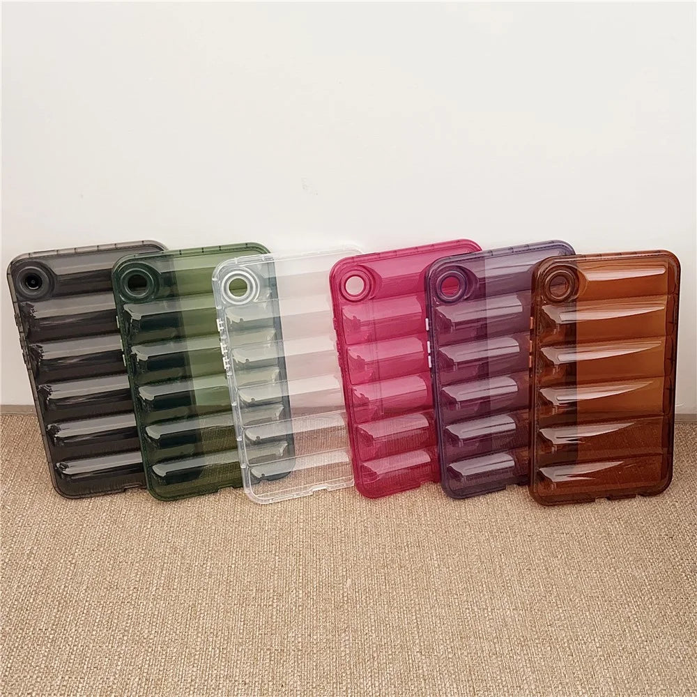 For Samsung Galaxy Tab A9 TPU Case Transparent Down Jacket Design Shock Absorption - Green - 6