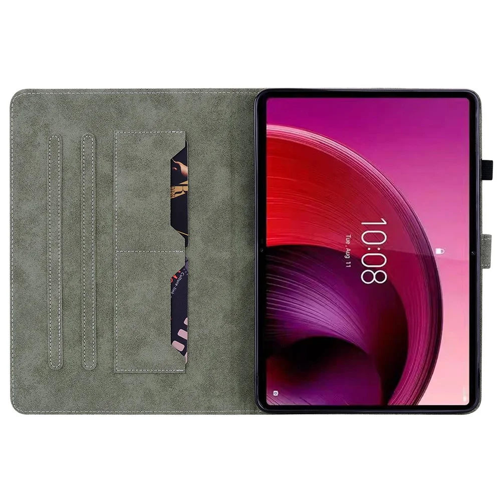 For Lenovo Tab M11 / Xiaoxin Pad 11 2024 Case Card Slots Leather Tablet Cover - Black - 2