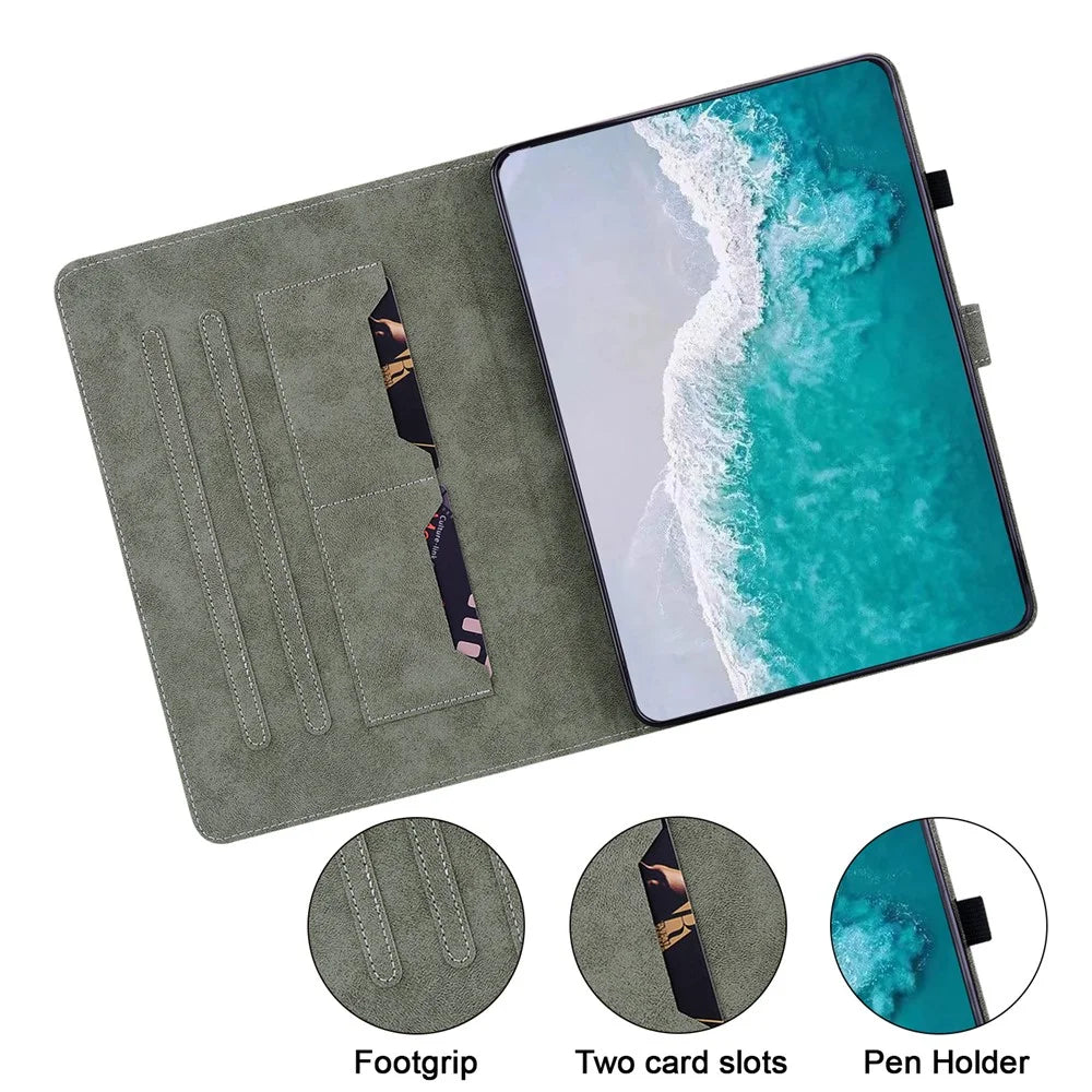 For Lenovo Tab M11 / Xiaoxin Pad 11 2024 Case Card Slots Leather Tablet Cover - Black - 5