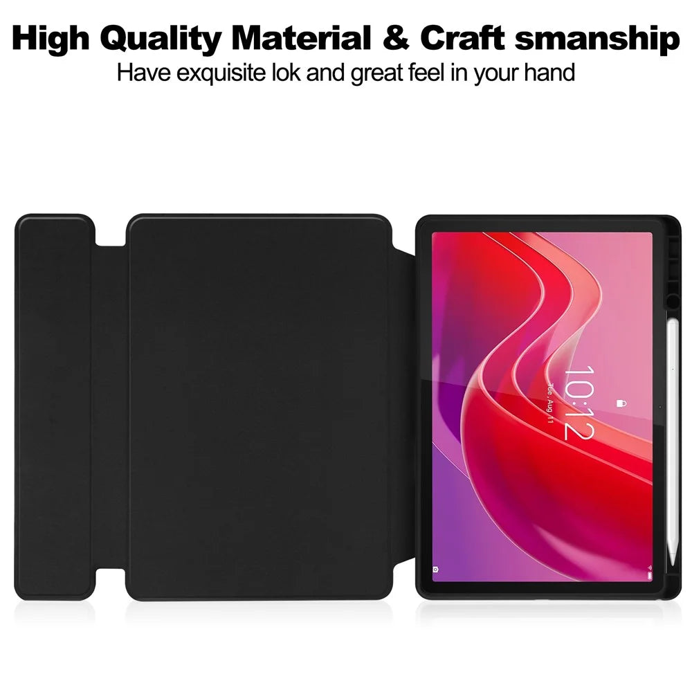 For Lenovo Idea Tab / Tab M11 / Xiaoxin Pad 11 2024 Tablet Case 360-Degree Rotating Stand Anti-fall Cover (without Keyboard) - Black - 3