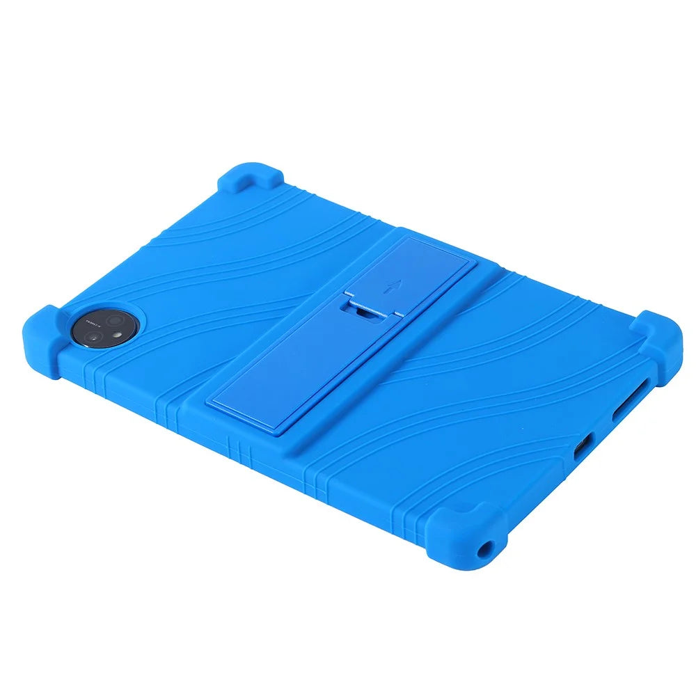 For Blackview Tab 80 10.1 (2023) Tablet Case PC Kickstand Soft Silicone Protective Cover - Dark Blue - 5