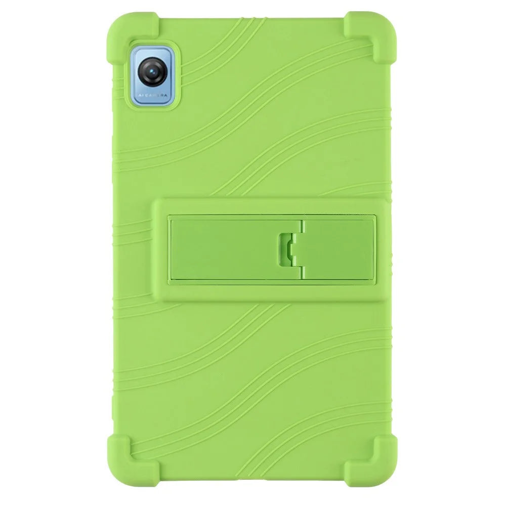 For Blackview Tab 60 Silicone Tablet Case Scratch-resistant Back Cover with PC Kickstand - Green - 1
