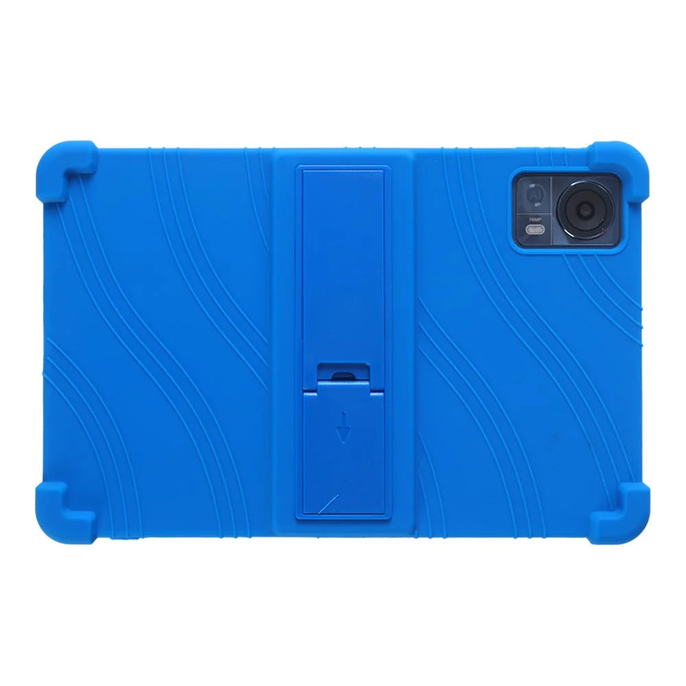 For Doogee T30 Pro 11 (2023) Case Folding Kickstand Tablet Silicone Drop-proof Cover - Dark Blue - 1