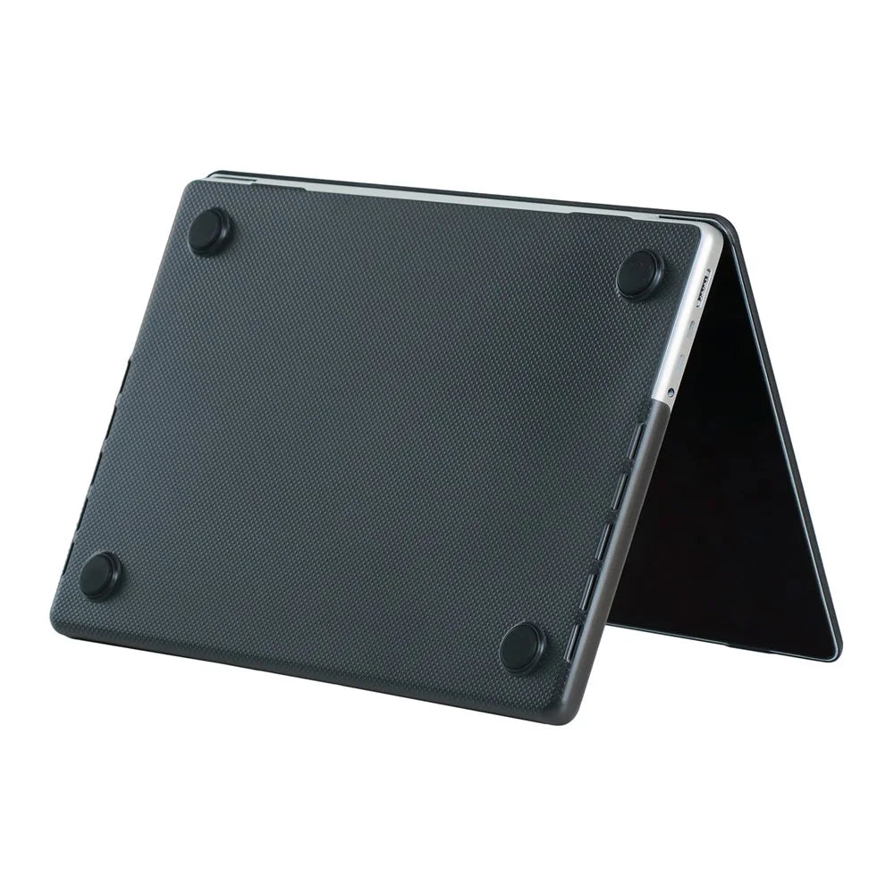 For MacBook Air 13 inch (2026) A3449 / (2025) A3240 / (2024) A3113 / (2022) A2681 Case Shock-Absorbent Dot Texture Hard PC Laptop Cover - Black - 3