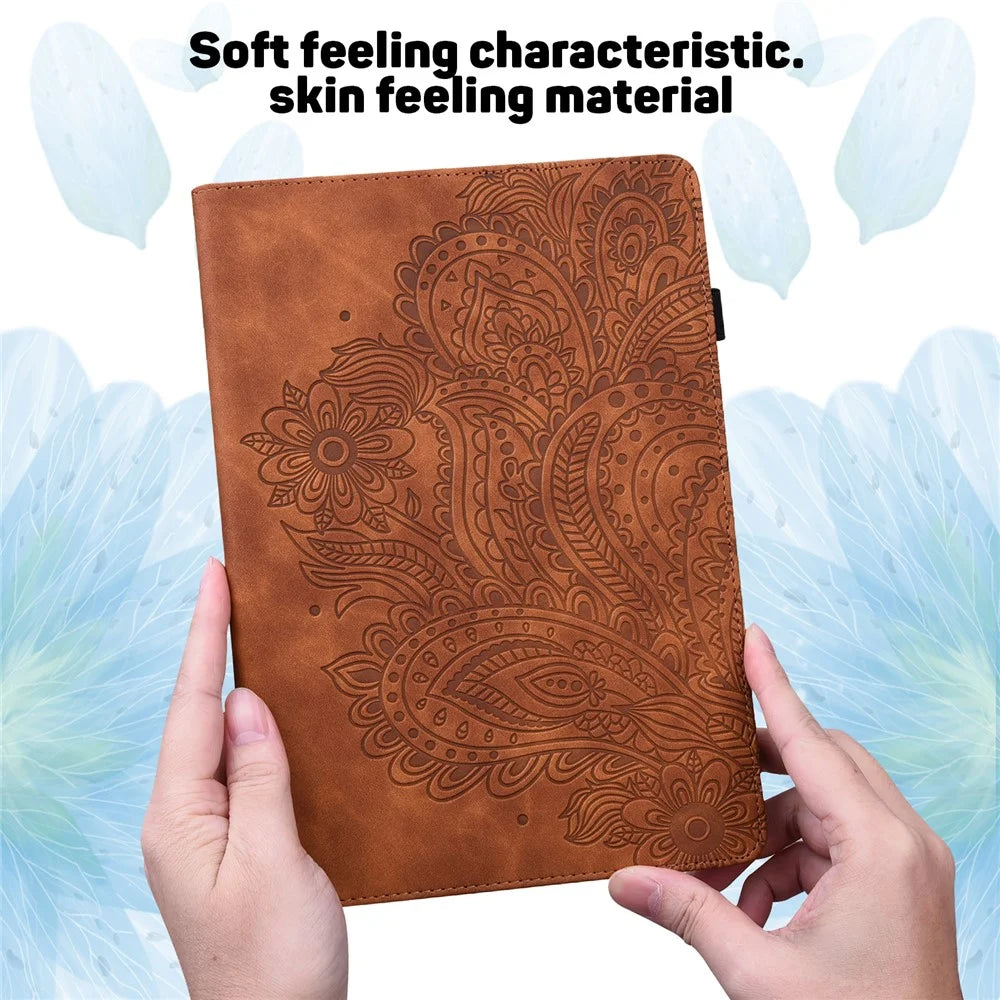 For Amazon Kindle Paperwhite (2024) / Kindle Colorsoft Case PU Leather E-Reader Cover with Card Slots Stand - Brown - 6