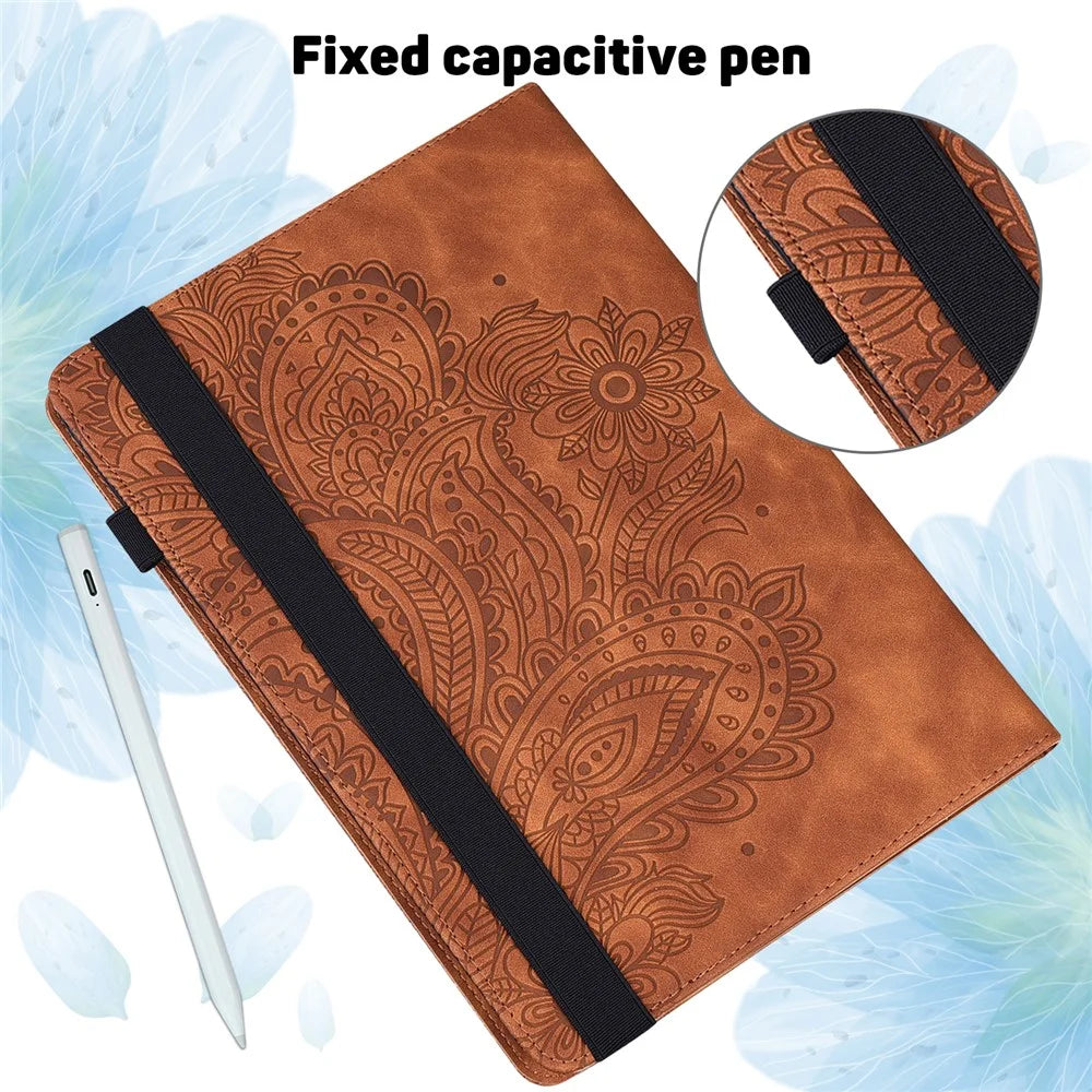 For Amazon Kindle Paperwhite (2024) / Kindle Colorsoft Case PU Leather E-Reader Cover with Card Slots Stand - Brown - 7