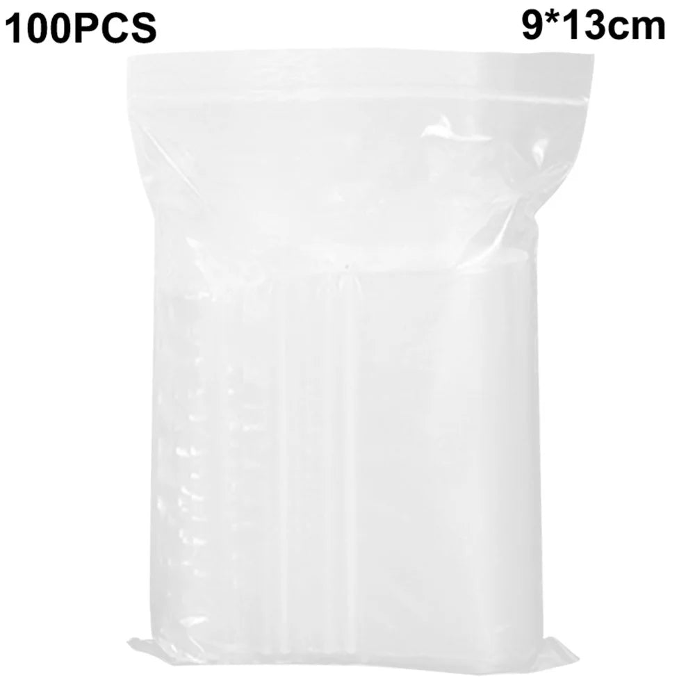 MX-054 100Pcs / Pack 9 x 13cm Clear PE Sealing Bags Ziplock Resealable Storage Pouches - 1