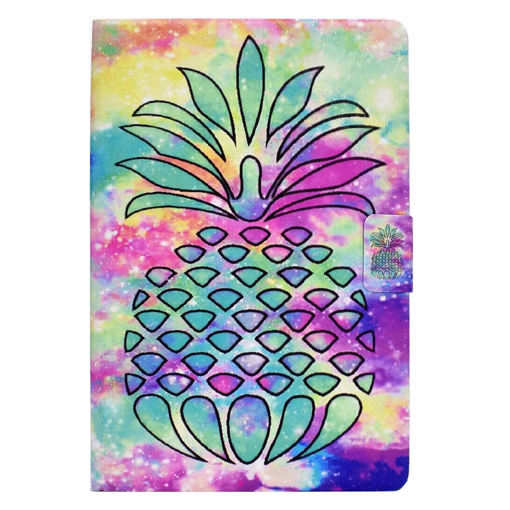 A2 For Amazon Fire HD 10 (2023) Case Pattern Printed PU Leather Tablet Cover with Card Slots - Colorful Pineapple - 2