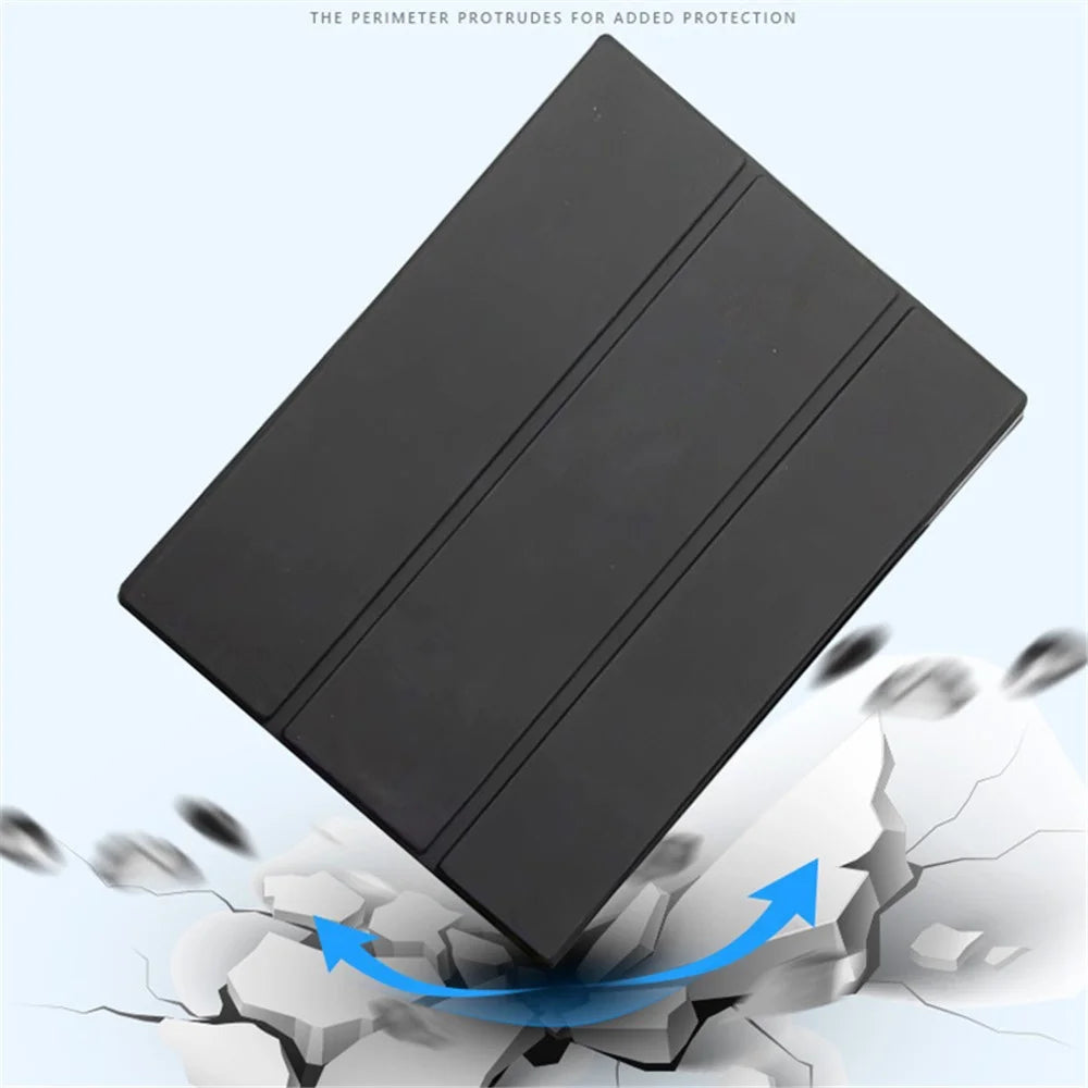 For Remarkable 2 Case Double-Side Magnetic PC+PU Leather Stand E-Reader Cover - Black - 4