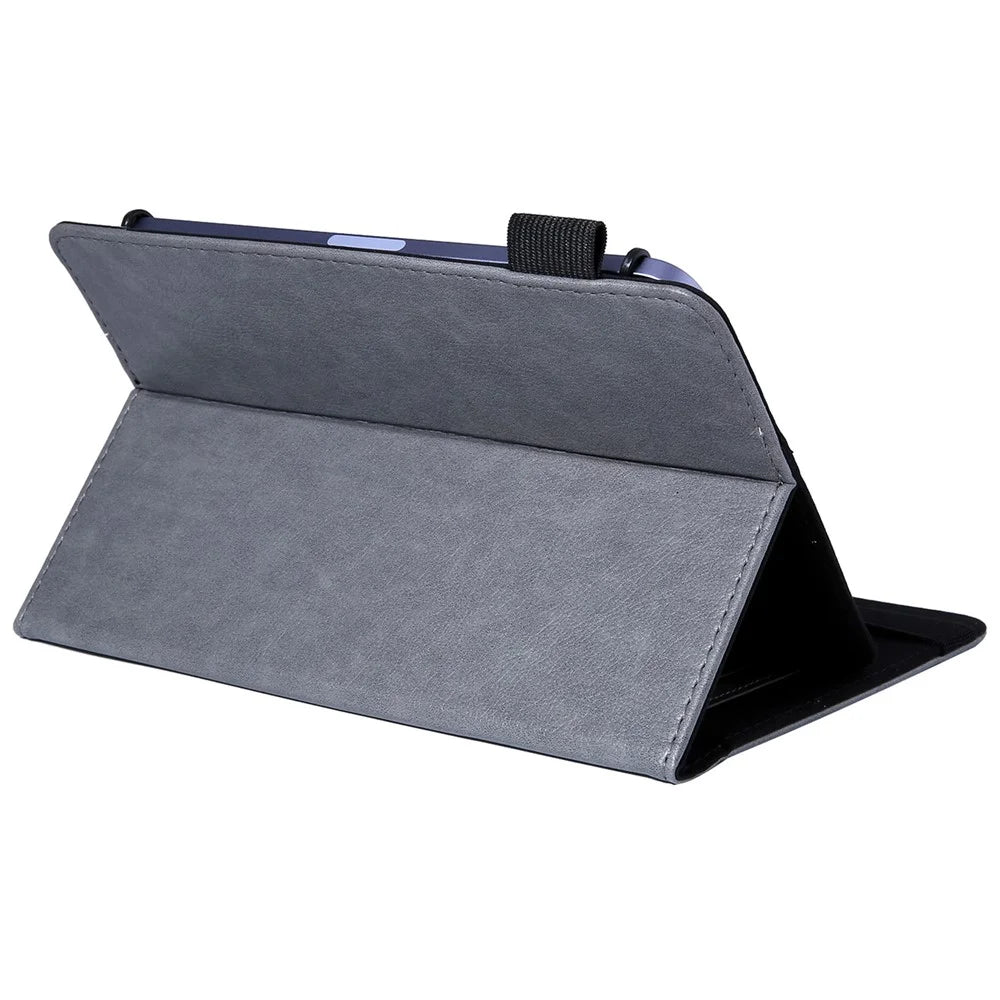 For 8-Inch Tablet Case Anti-Scratch Tablet Leather Flip Cover with Card Slots - Grey - 4