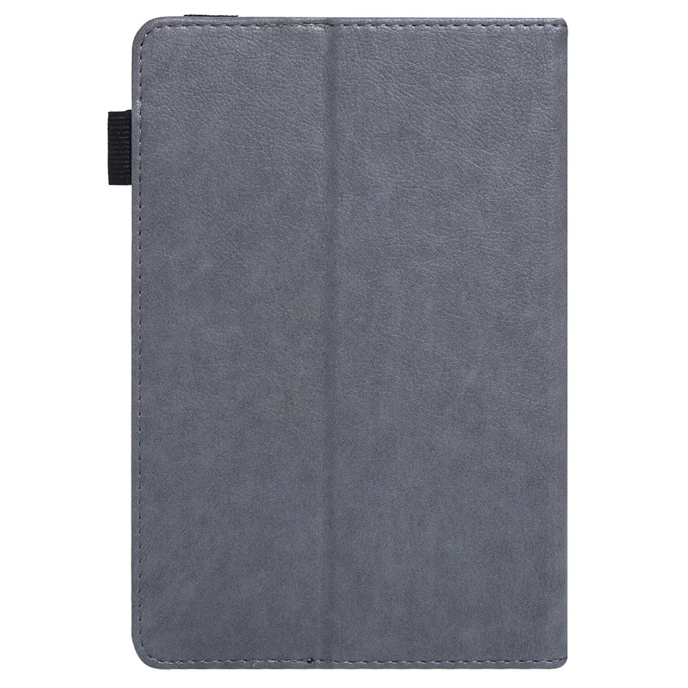 For 8-Inch Tablet Case Anti-Scratch Tablet Leather Flip Cover with Card Slots - Grey - 6