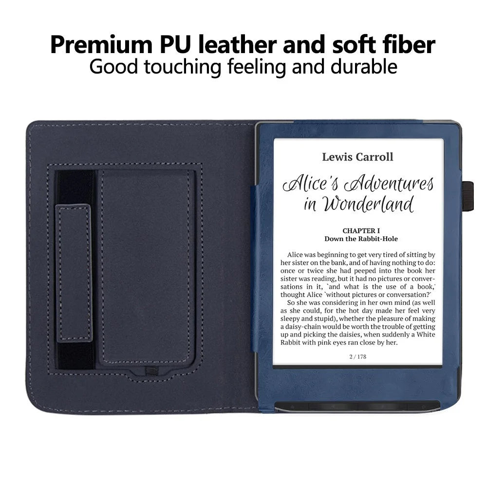 For PocketBook Verse PB629 / Verse Pro PB634 / Verse? Lite PB619 E-Reader Case Kickstand PU Leather Tablet Cover with Auto Wake / Sleep - Blue - 2