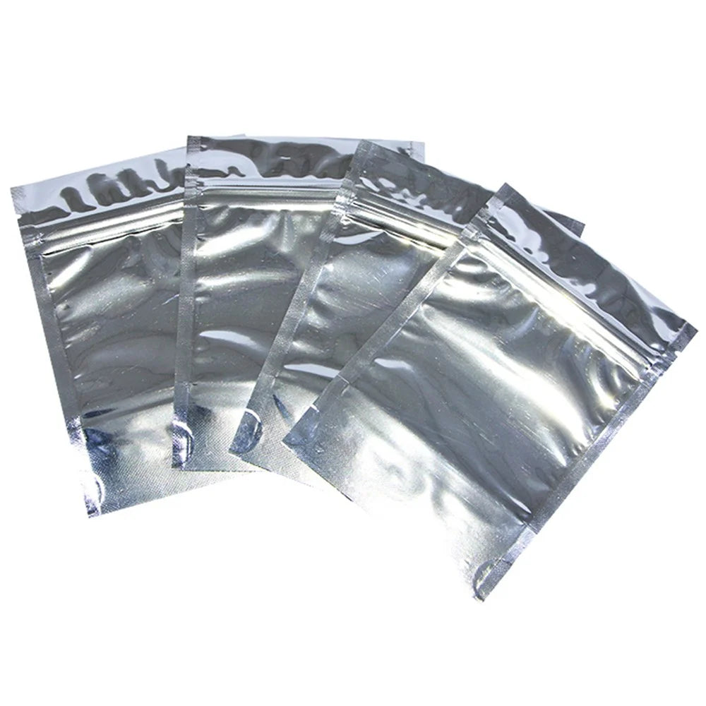 MX-009 100Pcs 22x32cm+5cm Reusable Zipper Lock Bag 16C Aluminium Foil Stand Up Pouches - 3