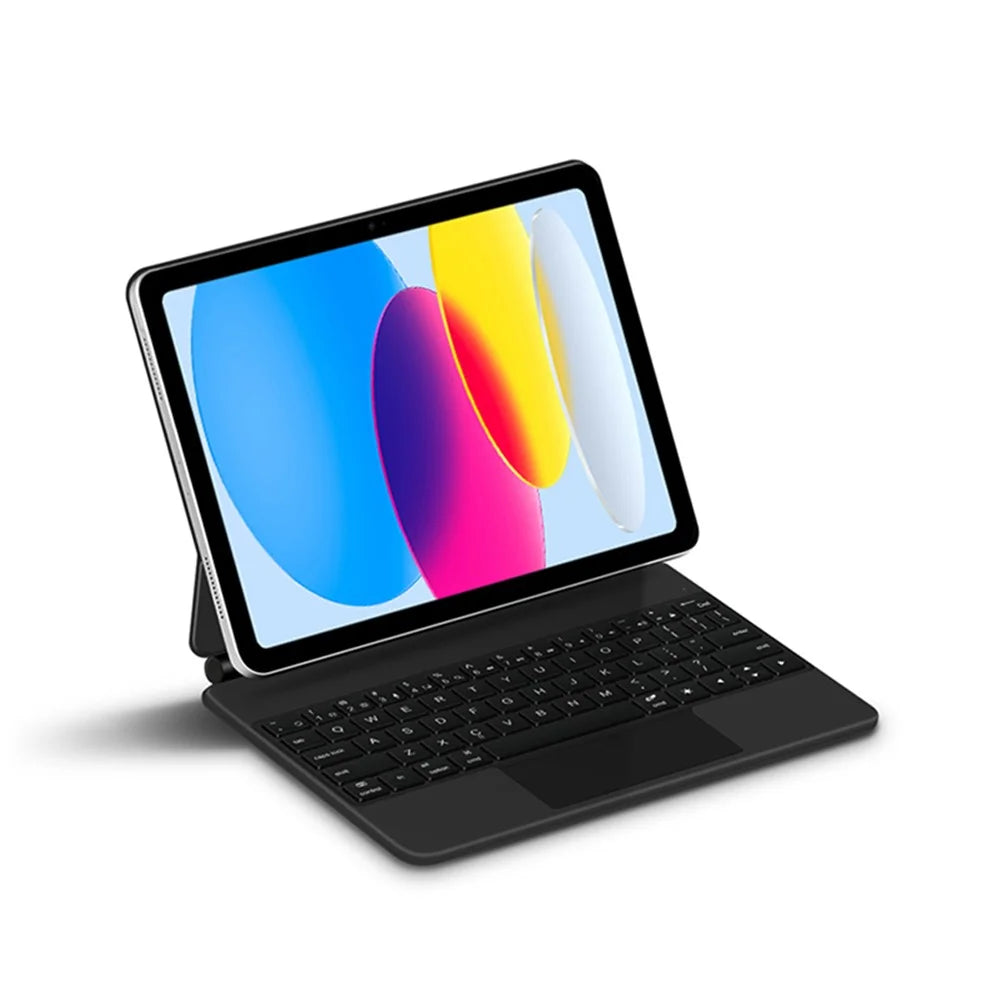 For iPad (2025) / 10.9 (2022) Magnetic Floating Keyboard Case Bluetooth-Compatible Keyboard with Touchpad - Black - 4