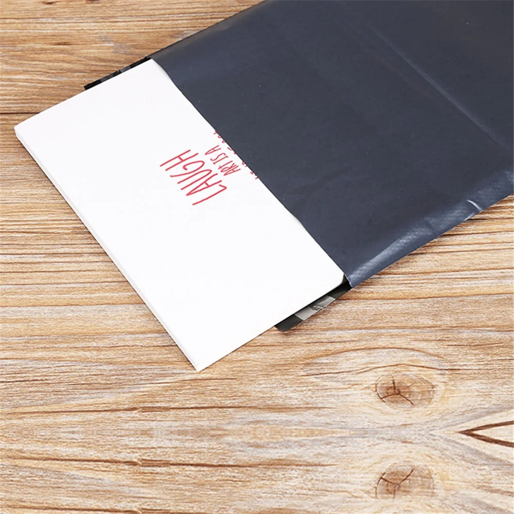 MX-060 100Pcs 25x35cm+4cm Parcel Bags PE+PO 11C Black Express Packaging Bag - 4