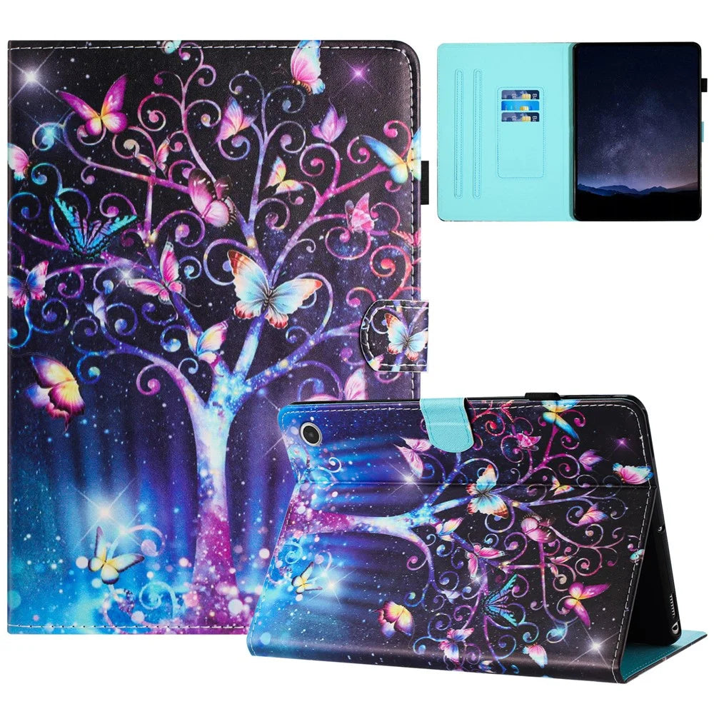For Amazon Fire Max 11 (2023) Case Card Holder Pattern Printing PU Leather Stand Cover - Meteor Butterfly - 1
