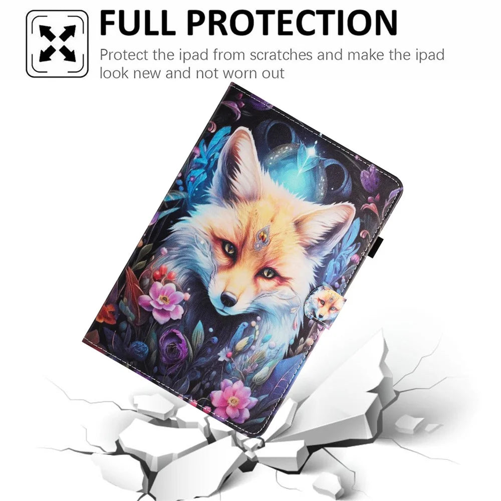 For Lenovo Tab M10 Plus (3Rd Gen) / Xiaoxin Pad 2022 10.6 Inch PU Leather Case Tablet Stand Cover with Card Slots - Fox - 5