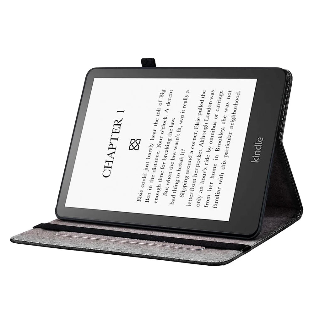 For Amazon Kindle Paperwhite 5 (2021) Case Pattern PU Leather Stand Card Slots Protective Cover - Purple Peony - 4
