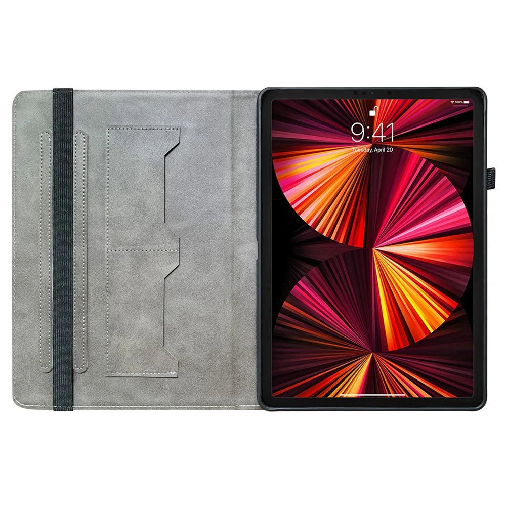 For iPad Pro 12.9 (2020) (2021) (2022)   Tablet Case Pattern Card Holder Protection Cover - Plum Blossom - 2