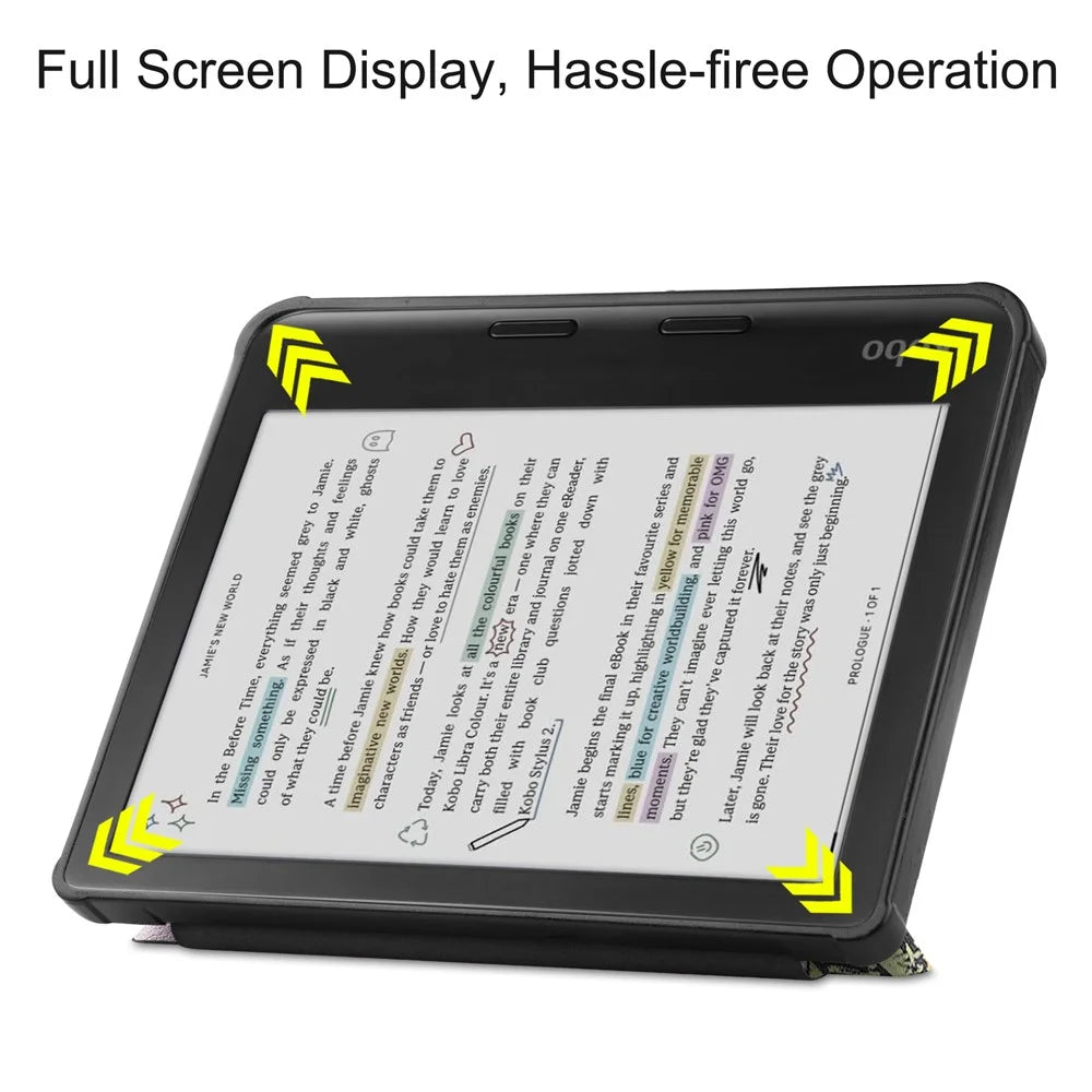 For Kobo Libra Colour Case Pattern Print Leather ebook Reader Cover - Graffiti - 3