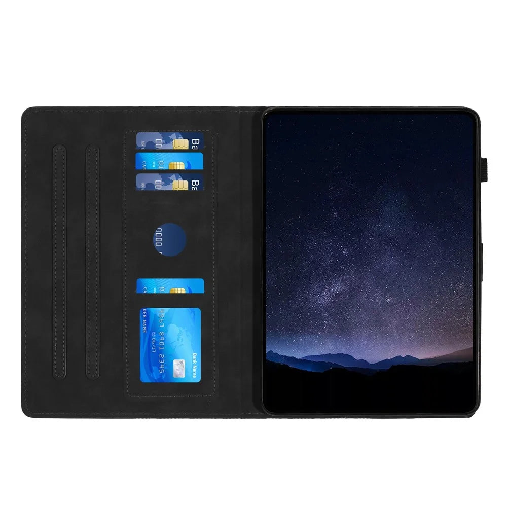 For Samsung Galaxy Tab A 10.5 (2018) T590 Protection Cover Card Holder PU Leather Tablet Case - Black - 2