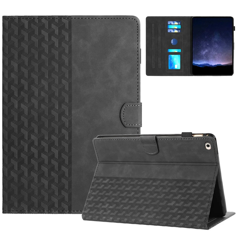 For iPad 9.7 (2017) / (2018) Anti-Scratch Building Blocks Imprinted Tablet Cover - Black - 1