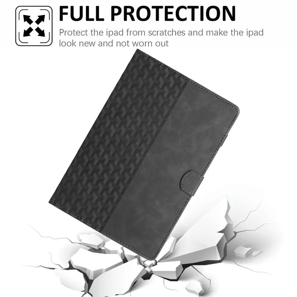 Leather Case for iPad Mini / Mini 2 / Mini 3 / Mini 4 / Mini (2019) 7.9 Inch Building Blocks Imprinted Tablet Cover - Black - 5