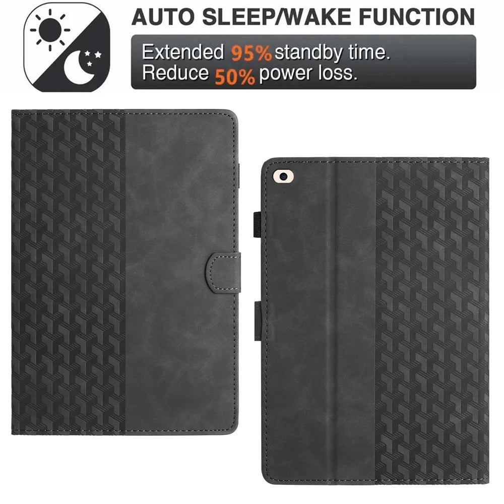 Leather Case for iPad Mini / Mini 2 / Mini 3 / Mini 4 / Mini (2019) 7.9 Inch Building Blocks Imprinted Tablet Cover - Black - 7