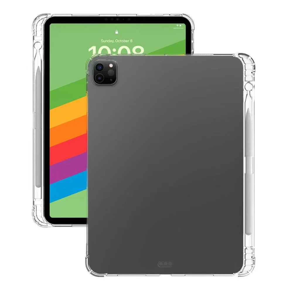 For iPad Pro 13 (2025) / 13 (2024) Case Crystal Clear Soft TPU Tablet Cover with Pen Slot - 2