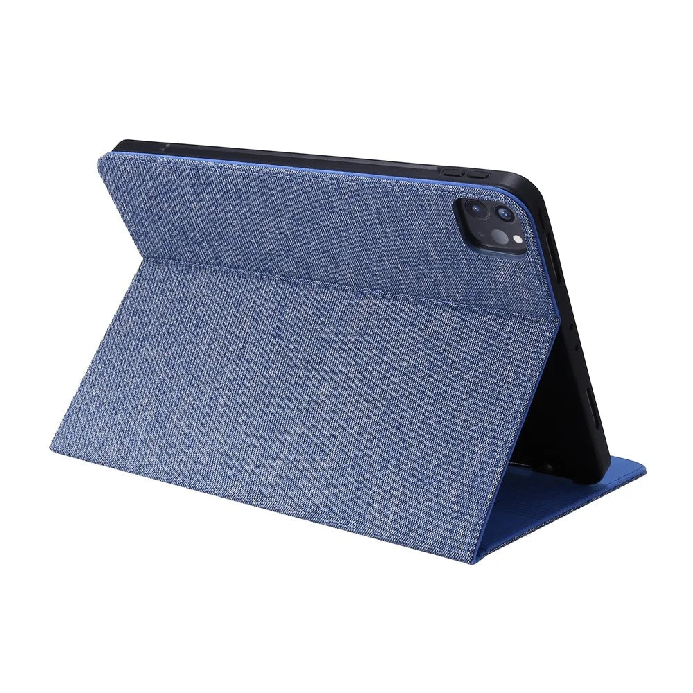 For iPad Pro 13 (2025) / 13 (2024) Case Card Slots Stand Leather Tablet Cover with Pen Holder - Blue - 4