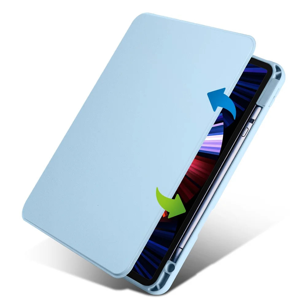 For iPad Pro 13 (2025) / 13 (2024) Case Rotating Stand Leather+Acrylic Tablet Cover - Baby Blue - 5