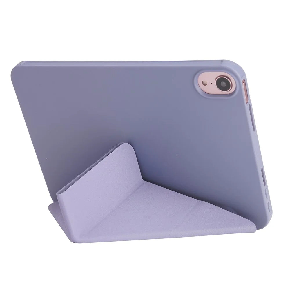 For iPad Air 11 (2026) / (2025) / (2024) Case PU Leather+Silicone Origami Stand Protective Cover - Baby Blue - 2