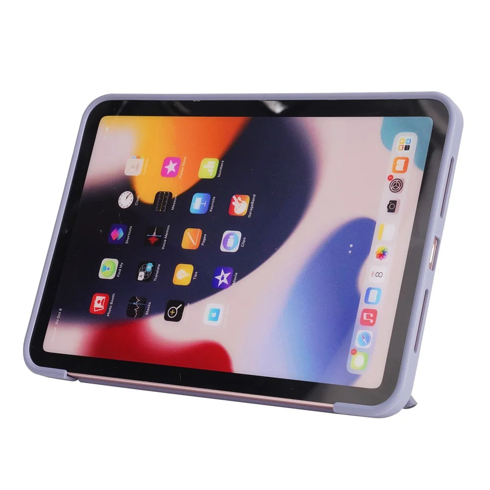 For iPad Air 11 (2026) / (2025) / (2024) Case PU Leather+Silicone Origami Stand Protective Cover - Baby Blue - 5