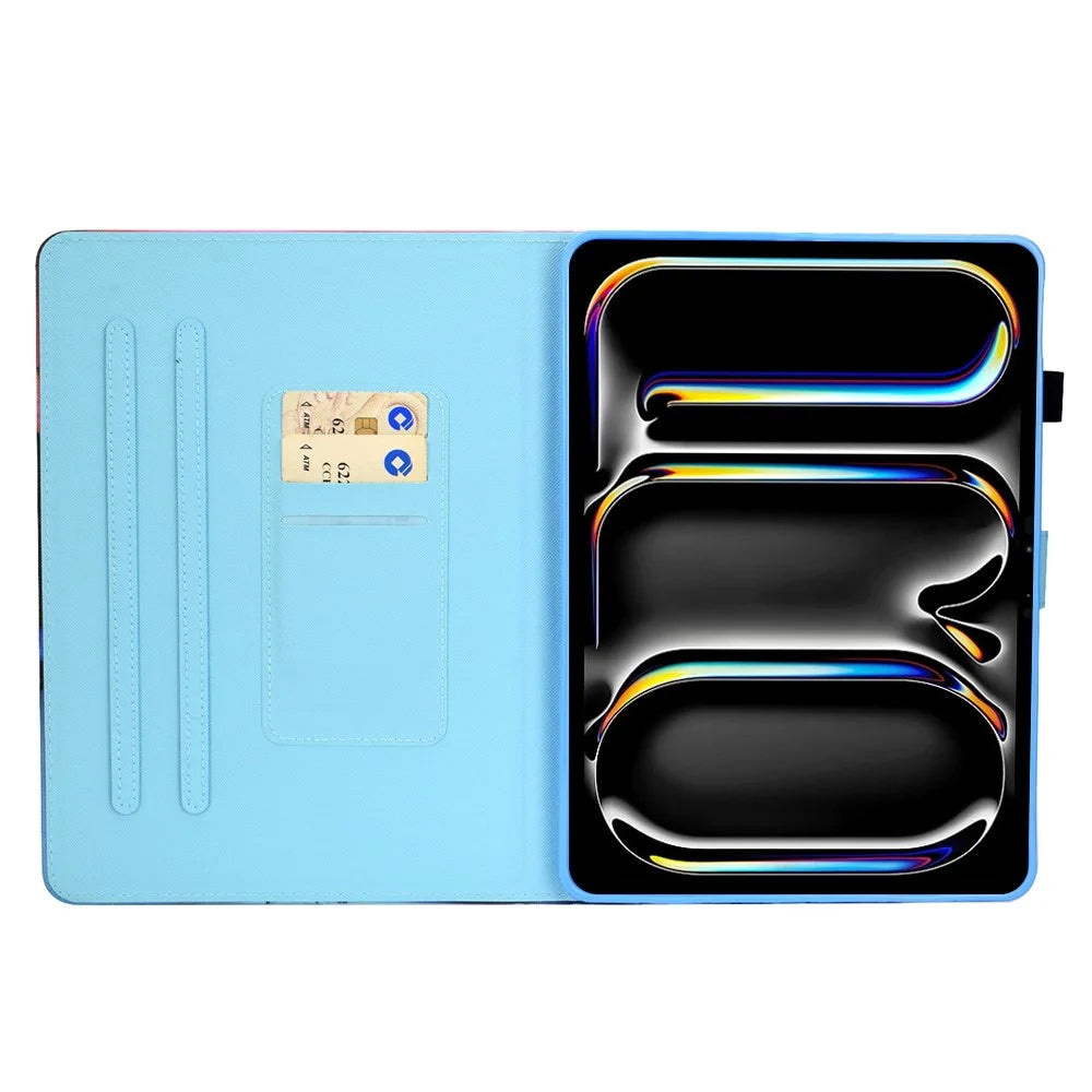 For iPad Pro 11 (2025) / 11 (2024) Case PU Leather+TPU Tablet Protective Cover Pattern Printing Full Protection Shell - Music Butterfly - 2