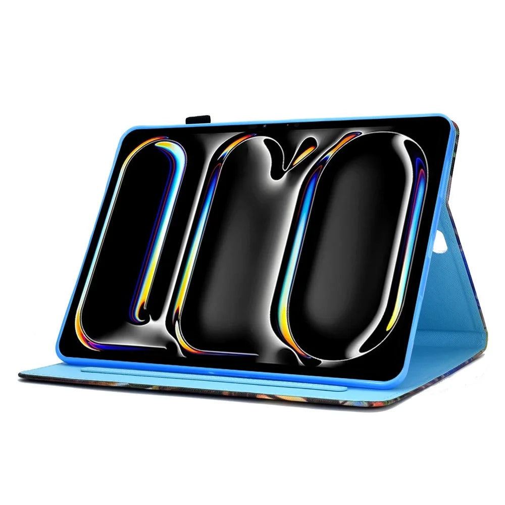 For iPad Pro 11 (2025) / 11 (2024) Case PU Leather+TPU Tablet Protective Cover Pattern Printing Full Protection Shell - Music Butterfly - 3