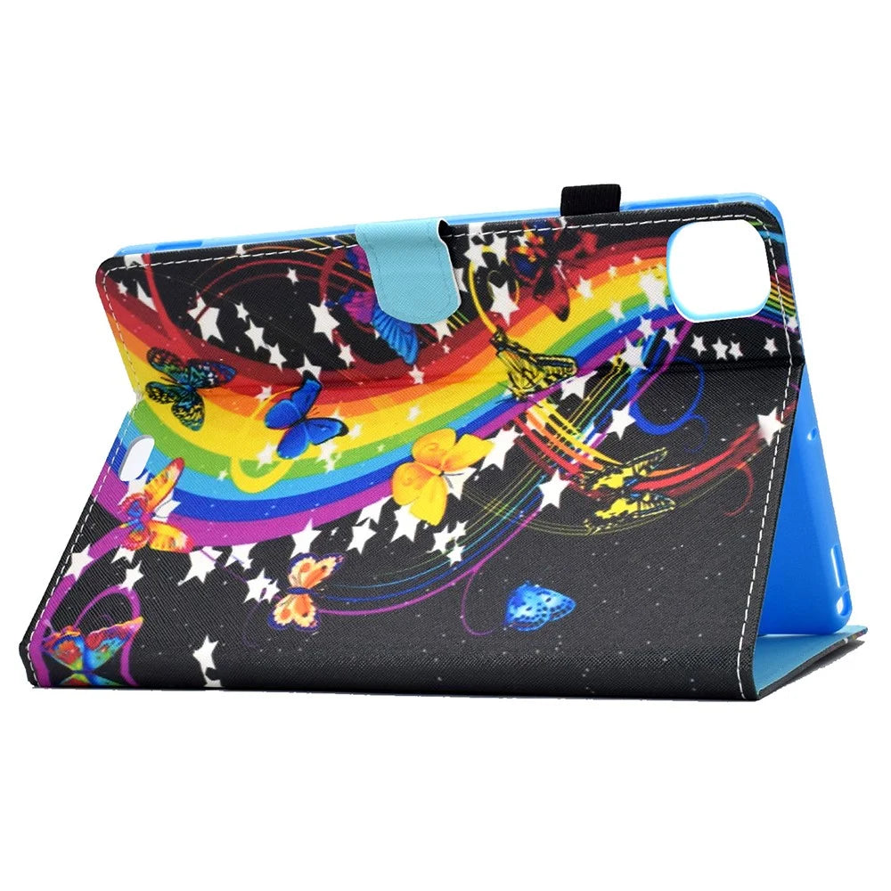 For iPad Pro 11 (2025) / 11 (2024) Case PU Leather+TPU Tablet Protective Cover Pattern Printing Full Protection Shell - Music Butterfly - 4
