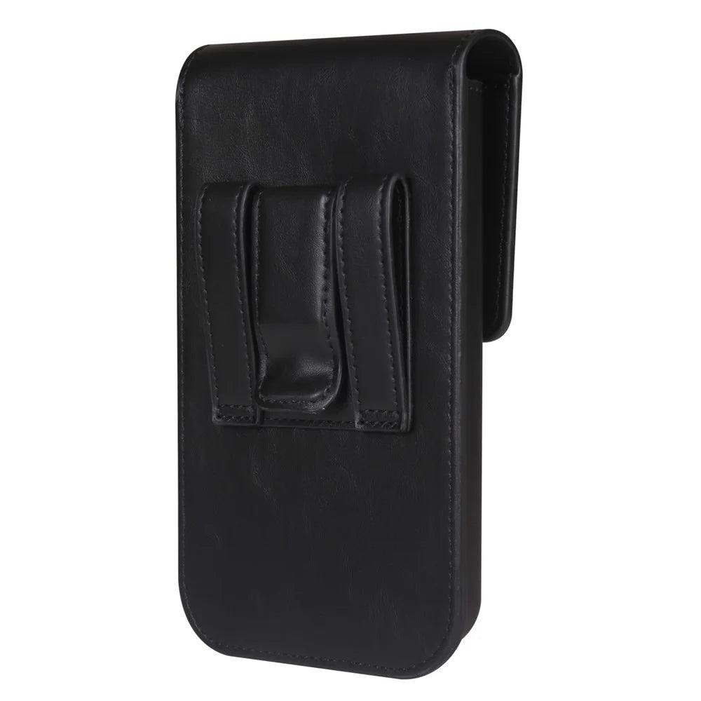 Vertical Phone Holster Belt Clip Case for Universal 6.1-6.3 Inch Waist Phone Pouch Large Flap Design - Black - 2
