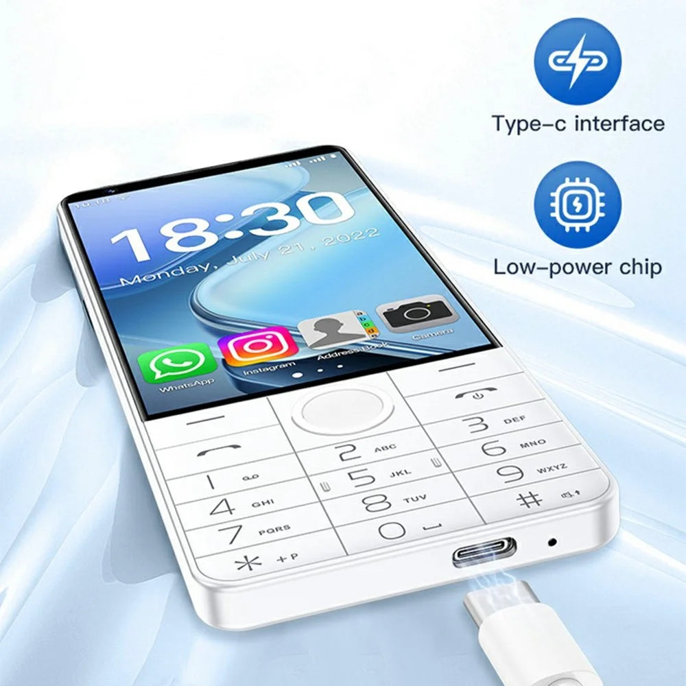 DOOV R70 4 Inch Touch Screen Android 14 4G Smartphone 2600mAh Battery Keypad Cellphone, 6+128GB (without Camera) - White - 3
