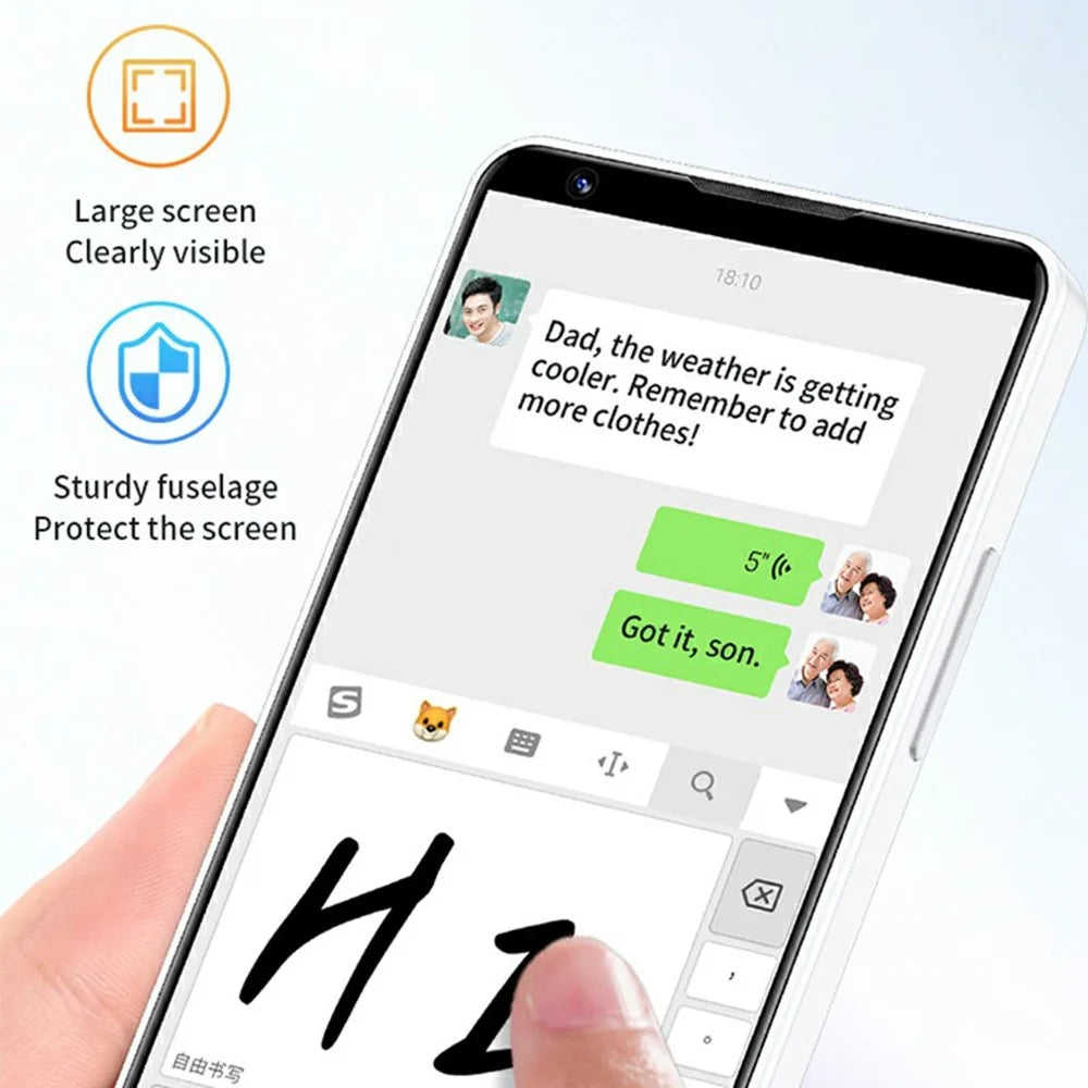 DOOV R70 4 Inch Touch Screen Android 13 4G Smartphone 2600mAh Battery Keypad Cellphone, 6+128GB (with Camera) - White - 4