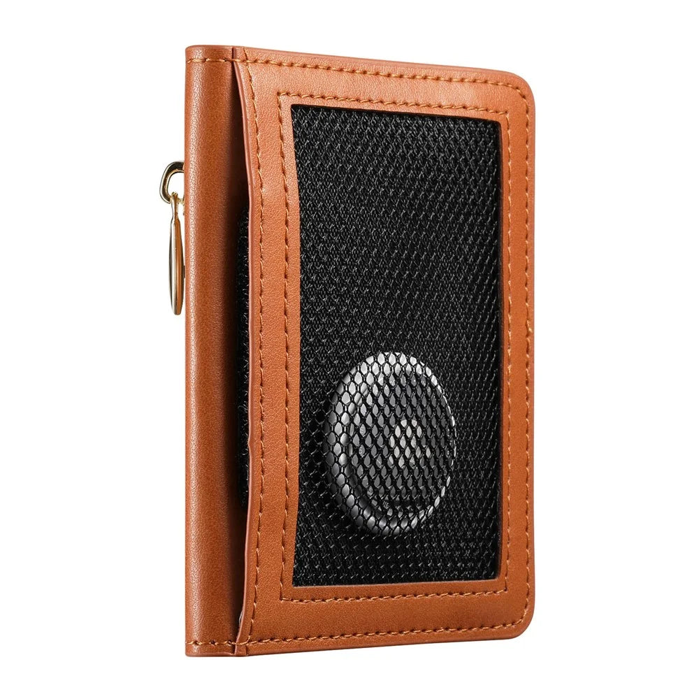 KB-79 Zipper Wallet Card Holder PU Leather Ultra-thin Card Bag - Brown - 3