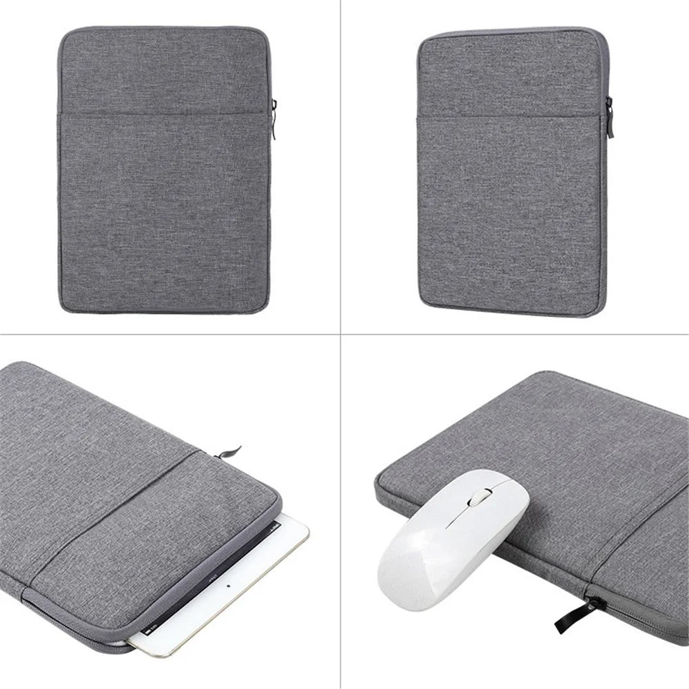 Waterproof Sleeve Bag for 10-inch Tablets Carrying Case Portable Anti-Scratch Bag with Pouch - Dark Grey - 5